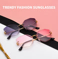 Vintage Alloy Frame Classic Lady Rimless Sun glasses