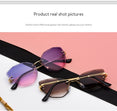 Vintage Alloy Frame Classic Lady Rimless Sun glasses