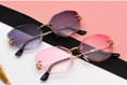 Vintage Alloy Frame Classic Lady Rimless Sun glasses