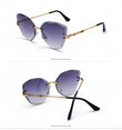 Vintage Alloy Frame Classic Lady Rimless Sun glasses