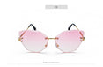 Vintage Alloy Frame Classic Lady Rimless Sun glasses