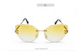 Vintage Alloy Frame Classic Lady Rimless Sun glasses