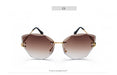 Vintage Alloy Frame Classic Lady Rimless Sun glasses