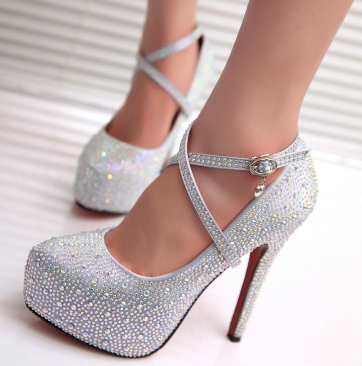 Crystal Women Wedding Shoes High Heels