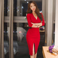 Office Party Sexy Bodycon Midi Women Dress