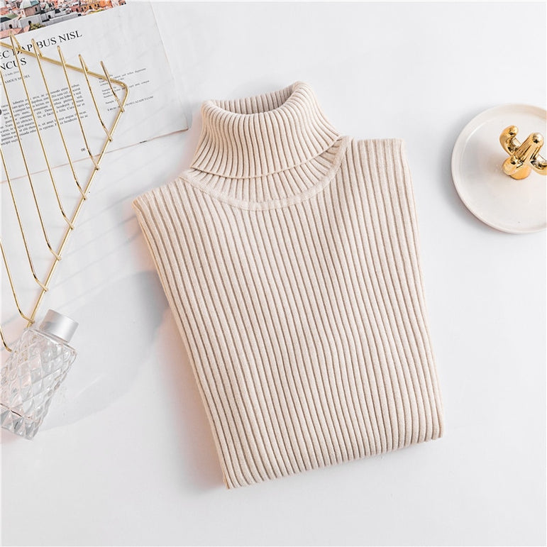 Spring Knitted Turtleneck Casual Pullovers