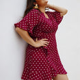 Short Sleeve Polka Dot Print Women Dress