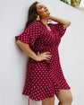 Short Sleeve Polka Dot Print Women Dress