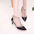 Leather Rivet Pumps Women High Heel