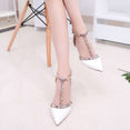 Leather Rivet Pumps Women High Heel