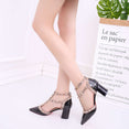 Leather Rivet Pumps Women High Heel