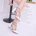 Leather Rivet Pumps Women High Heel