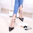 Leather Rivet Pumps Women High Heel