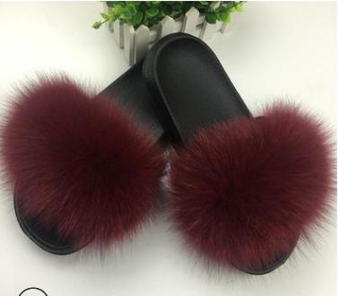 Cute Plush Fox Hair Fluffy Furry Slippers