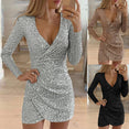 Elegant Women V neck Self Cultivation Bodycon Mini Dress