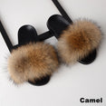 Real Fox Fur Slides Home Furry Slippers