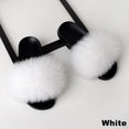 Real Fox Fur Slides Home Furry Slippers