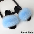 Real Fox Fur Slides Home Furry Slippers