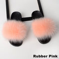 Real Fox Fur Slides Home Furry Slippers