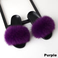 Real Fox Fur Slides Home Furry Slippers