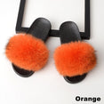 Real Fox Fur Slides Home Furry Slippers