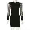 Elegant Mesh Sheer Bodycon Mini Dess