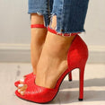 Stiletto Super Peep Toe Shoes Woman High Heels