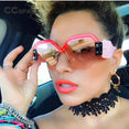 Luxury Half Frame Square Women Rivet Sunglasses