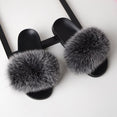 Real Fox Fur Slides Home Furry Slippers