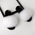 Real Fox Fur Slides Home Furry Slippers