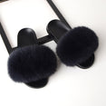 Real Fox Fur Slides Home Furry Slippers