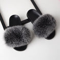 Real Fox Fur Slides Home Furry Slippers