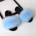 Real Fox Fur Slides Home Furry Slippers