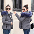 Winter Women Fur Collar Hooded Jacket