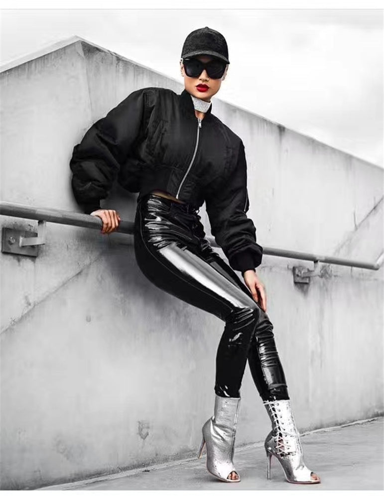 Leather Bodycon Flat Pencil Women Pants