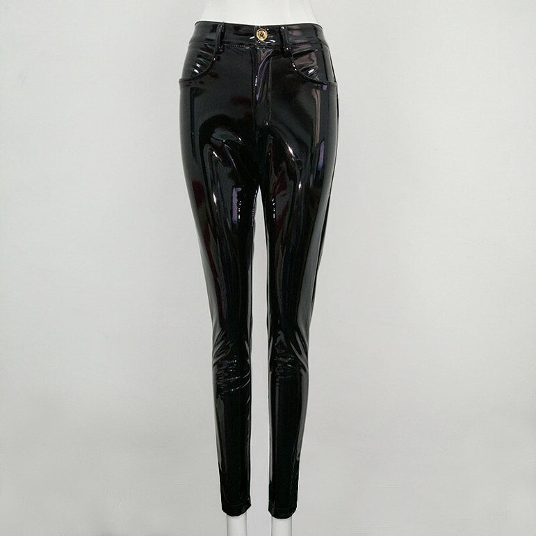 Leather Bodycon Flat Pencil Women Pants