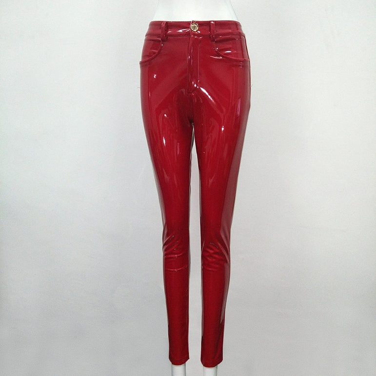 Leather Bodycon Flat Pencil Women Pants