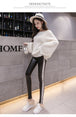 Leather Velvet Women High Waist pants