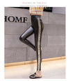 Leather Velvet Women High Waist pants