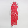 Hollow Out Lace Halter Women Dress