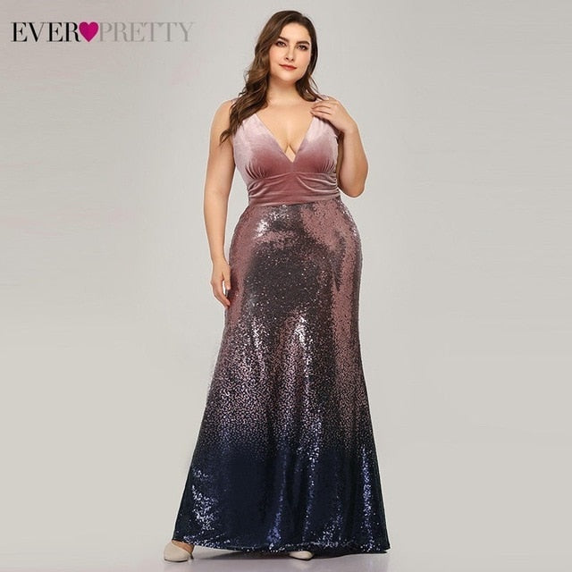 Mermaid Party Gowns Sleeveless Sequined Evening Dress