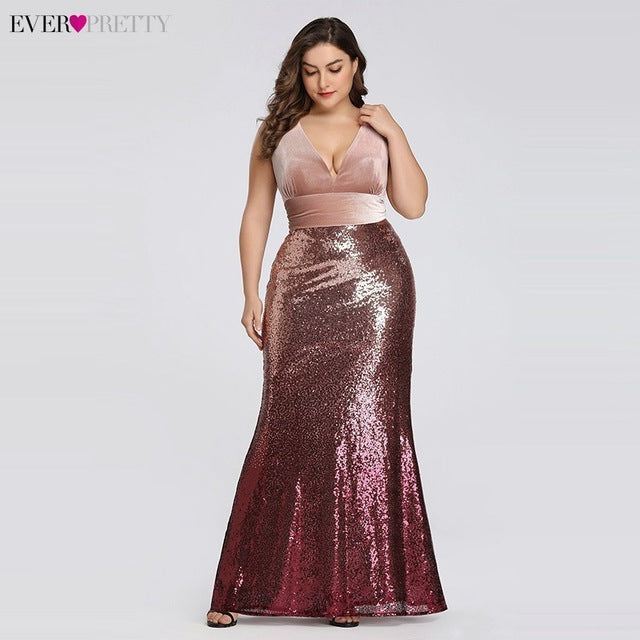 Mermaid Party Gowns Sleeveless Sequined Evening Dress