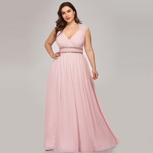 Elegant Plus Size Chiffon Formal Evening Dress