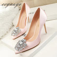 Elegant Crystal Pointed Toe Thin Women Pumps High Heel