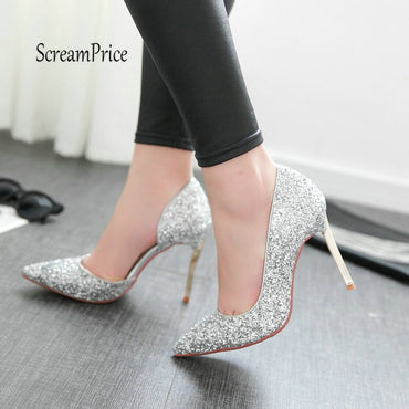 Pointed Toe Shiny Sexy Thin High Heel