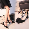 Flock pointed High Heels