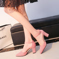 Flock pointed High Heels