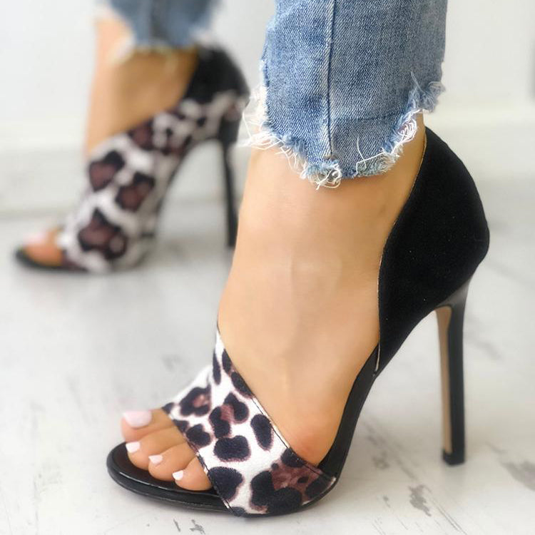 Stiletto Peep Toe Pumps High Heels