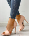 Stiletto Peep Toe Pumps High Heels