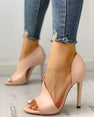 Stiletto Peep Toe Pumps High Heels